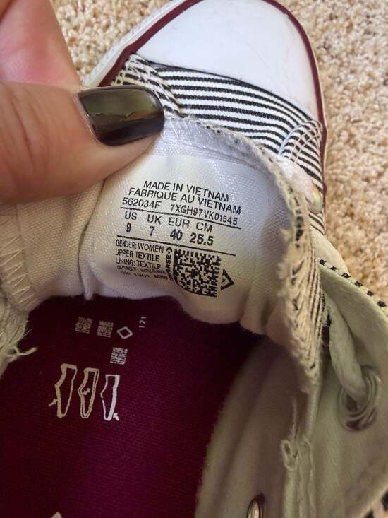 Converse Chuck Taylor All Star Shoreline Striped Slip-On Sneaker Women's Size 9 - Picture 5 of 5